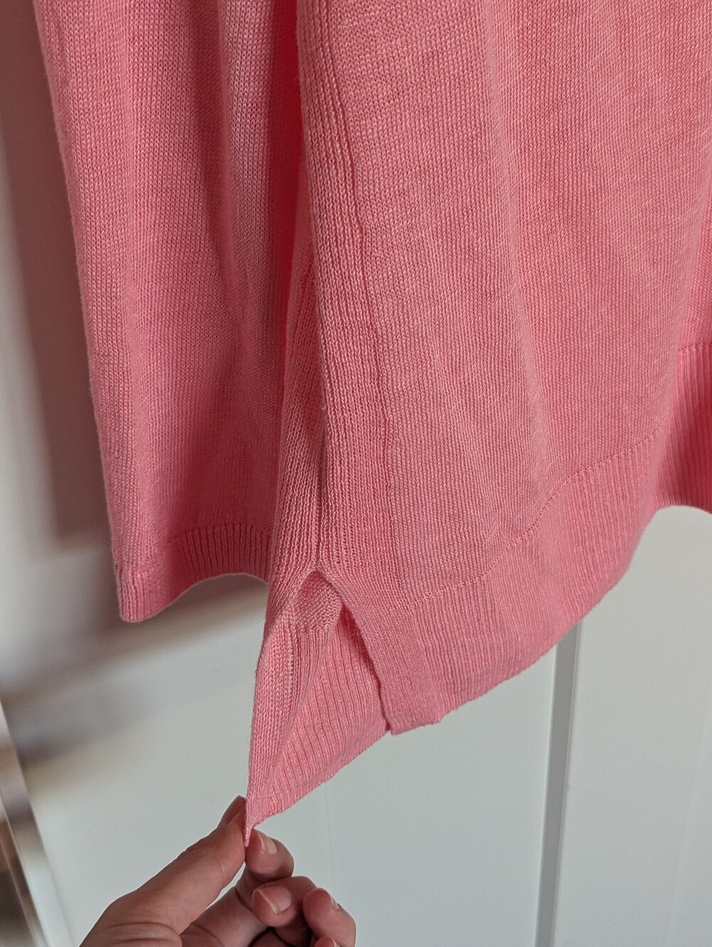 Talbot's Linen V-Neck Girlfriend Cardigan NWT - Pink sz M - Picture 6 of 8